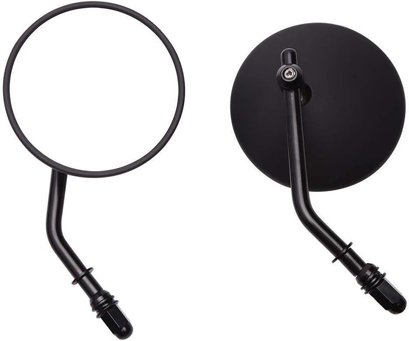 DREAMIZER 3.8" Motorcycle Handle Mirror Round Rear View Side Mirrors - Black - Image 2