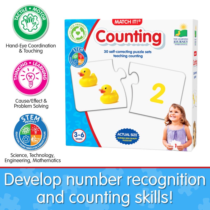 The Learning Journey: Match It! - Counting - 30 Piece Self-Correcting Number & Learn to Count Puzzle - Preschool Learning Toys - Award Winning Toys - Image 4