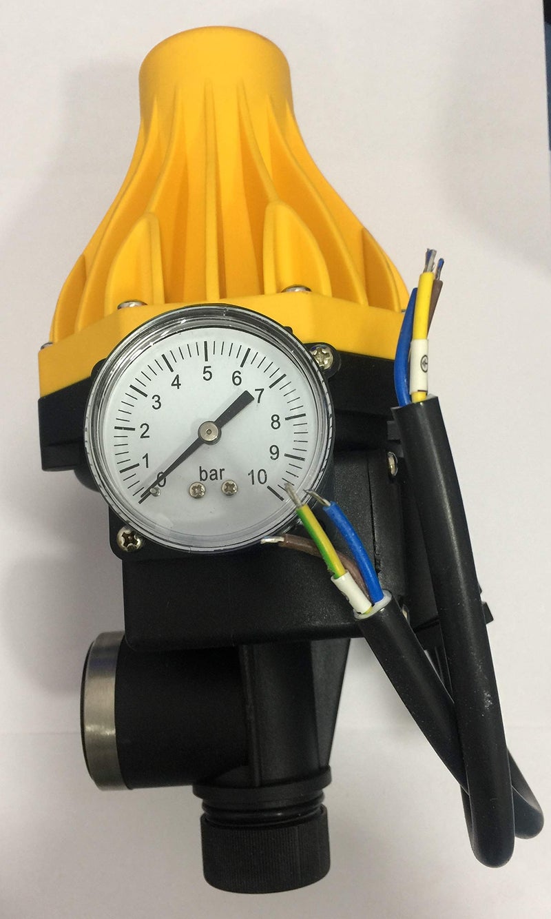 MEGAFLOW Automatic Pressure Pump Controller for Pressure Pumps PC 03 Black/Yellow-Black with pressure guage Suitable for all brand booster pumps - Image 5