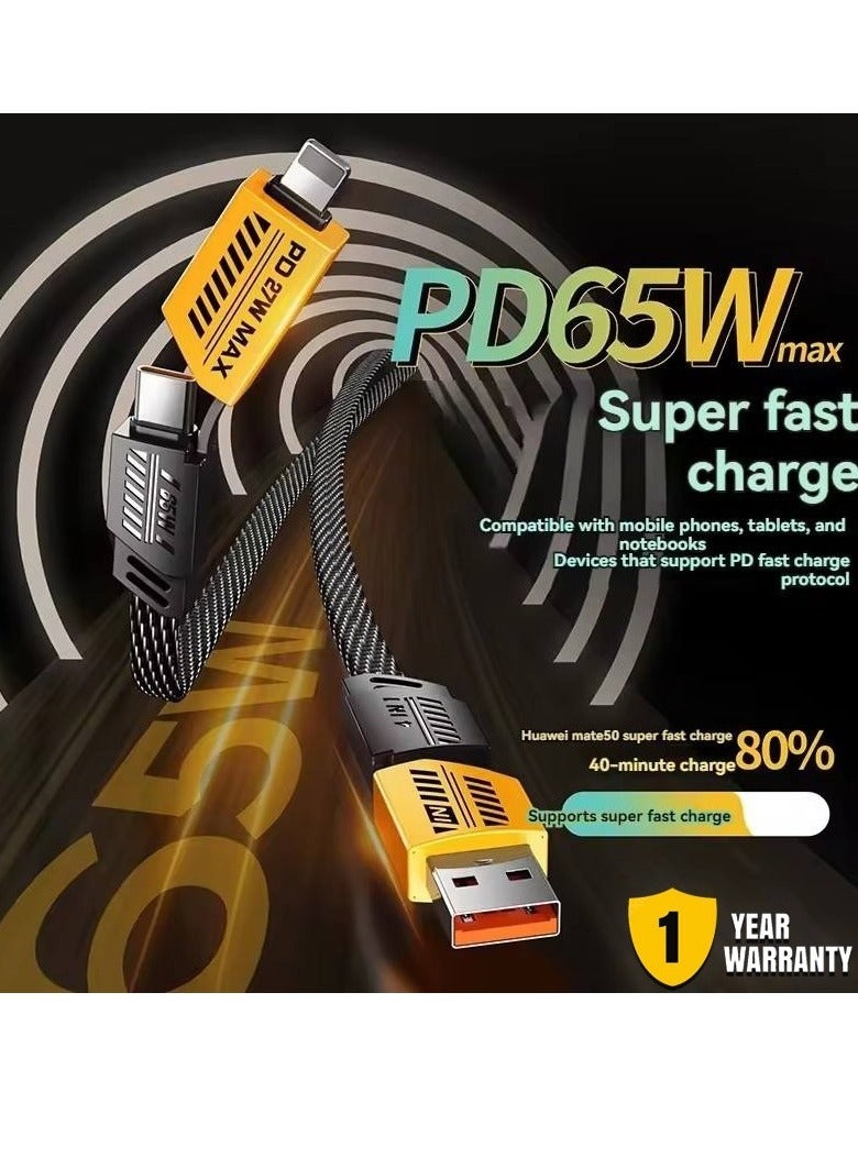 NEW 4-in-1 Multi-Function Super-Fast USB Charging Cable - 65W USB C & USB A with Cable Holder - Image 1