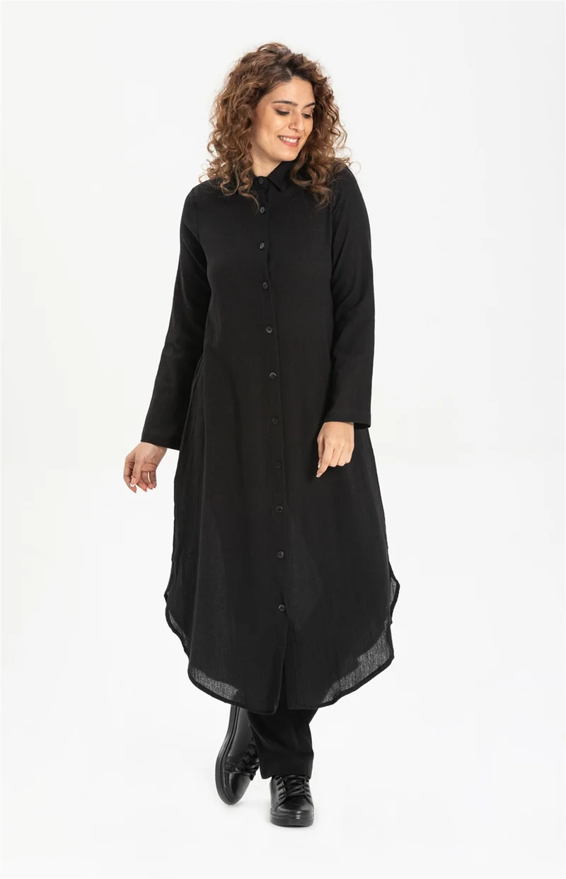 Eliş Şile Bezi Edanur Şile Cloth Tunic Black Syh
