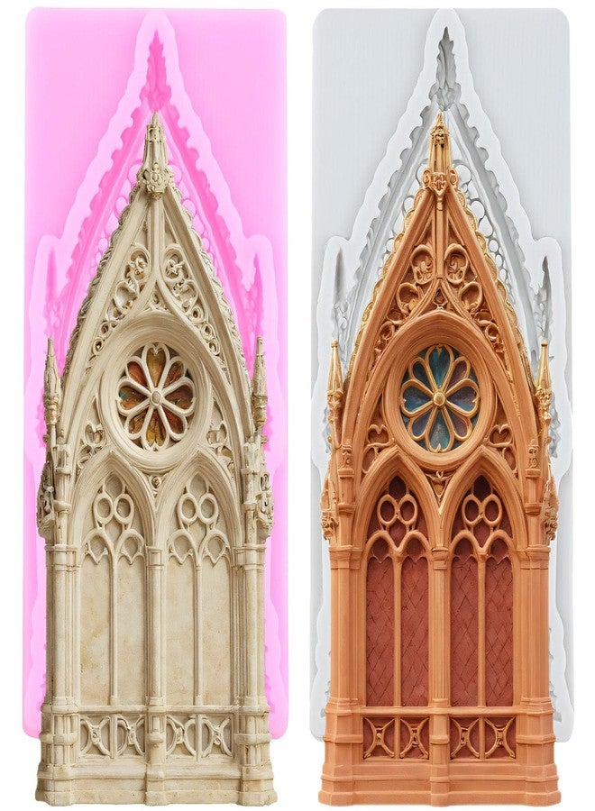 RFGHAC Gothic Windows Fondant Silicone Mold for Cake Decorating Cupcake Topper Candy Chocolate Sugar Gum Paste Polymer Clay - Image 1