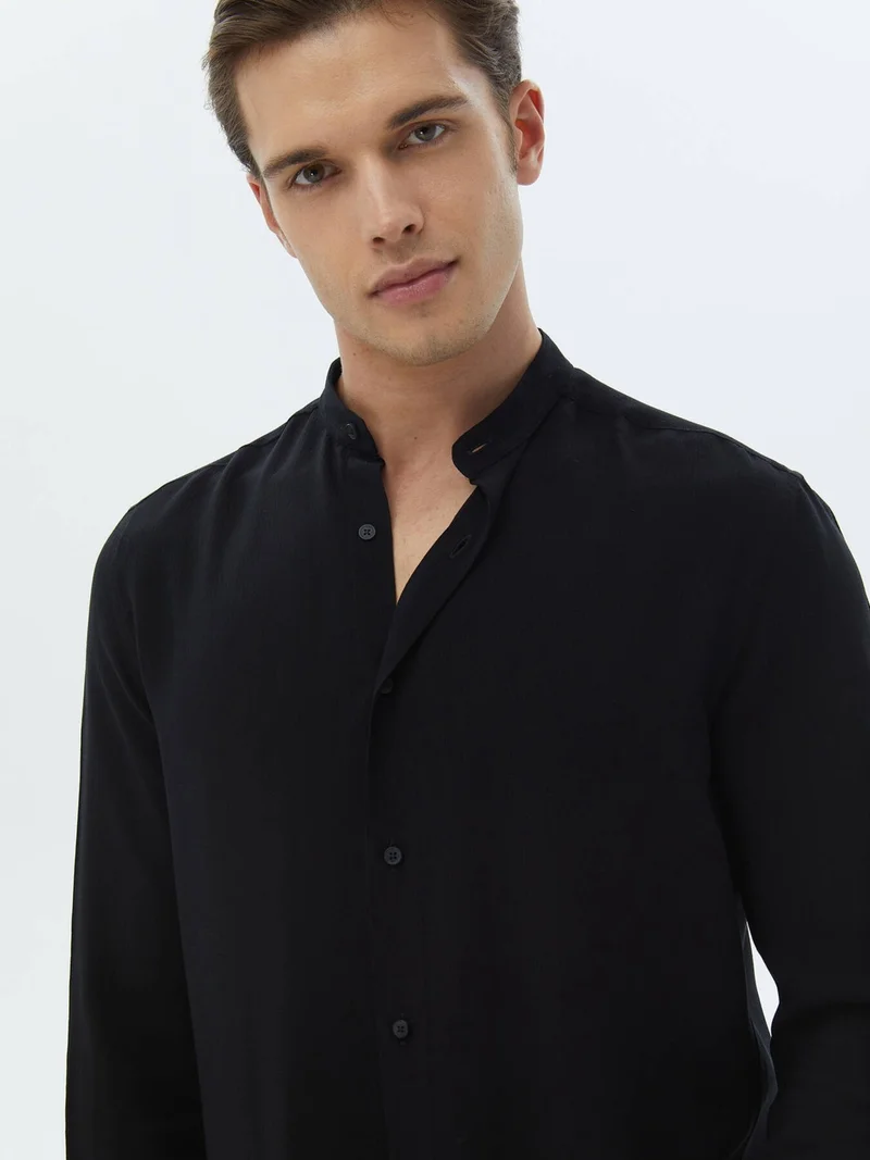 كيب Black Plain Regular Fit Woven Classic Shirt