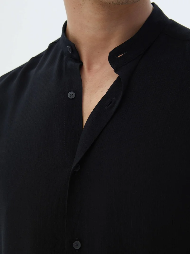 كيب Black Plain Regular Fit Woven Classic Shirt