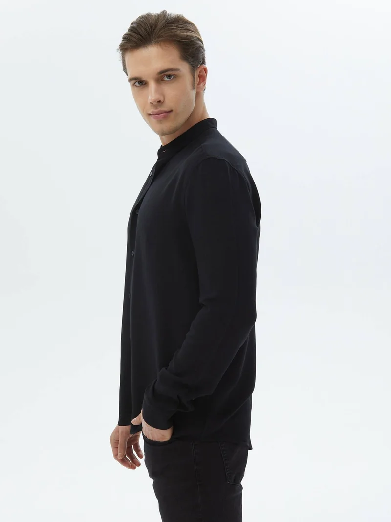 كيب Black Plain Regular Fit Woven Classic Shirt