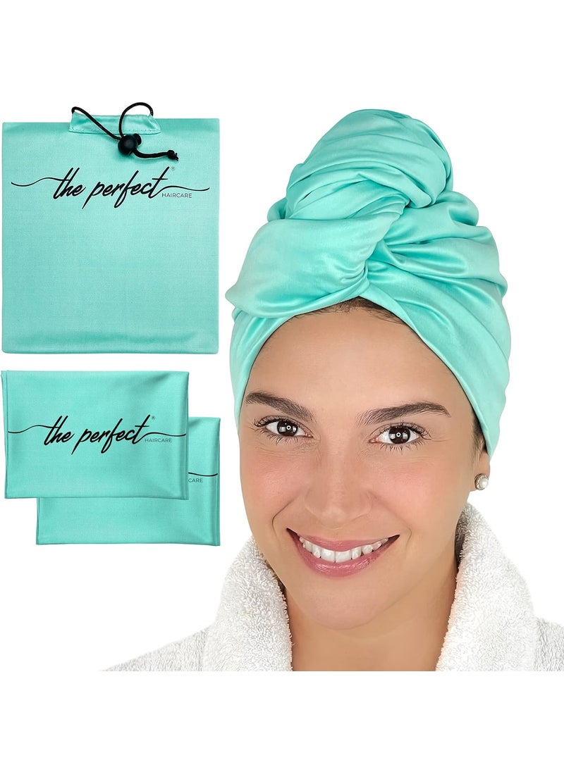 THE PERFECT HAIRCARE - THE PERFECT HAIRCARE Curly Hair Girls Microfiber Plopping Towel Set  Antifrizz Silky Smooth Hair Drying Wrap for Women  Super Absorbent Large Hair Towel  2 Scrunching Towels to Micro Plop - Image 1