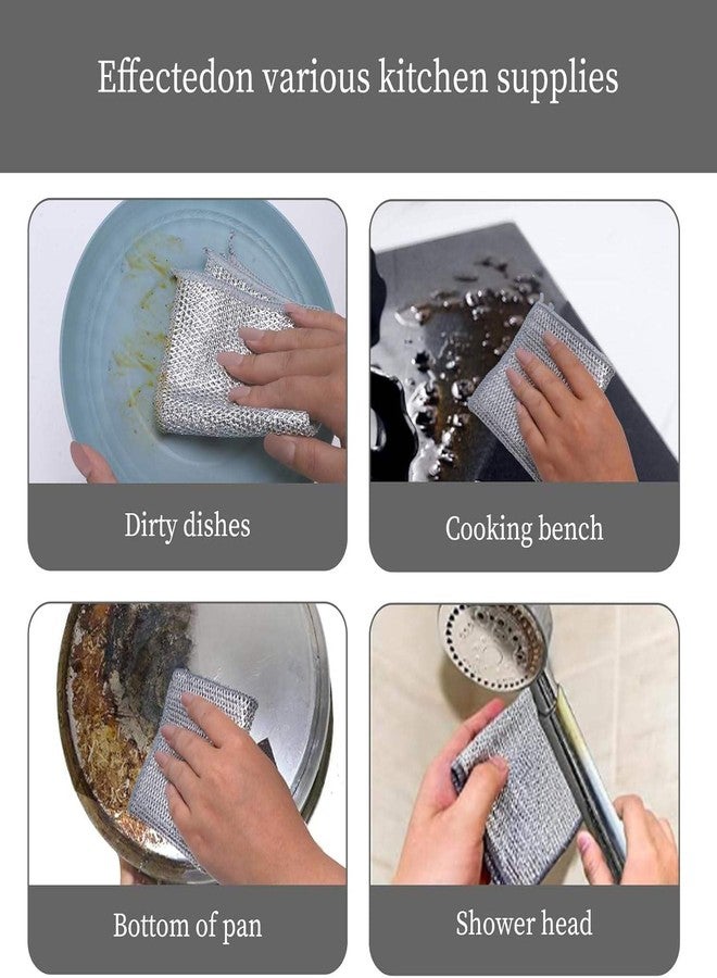 WILDMAKER ليفة تنظيف الأطباق المصنوعة من الفولاذ المقاوم للصدأ من Wildmaker® Swift-Scrub، غير قابلة للخدش، لتنظيف مستدام للأواني والأطباق والأسطح والأحواض، وللتنظيف الرطب والجاف، ليفة متعددة الأغراض لغسل الأطباق (15) - Image 5
