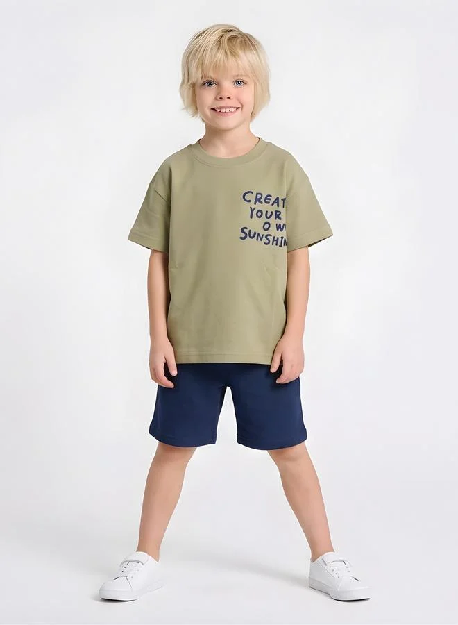 تايك تو Boys Printed Oversized T-Shirt By Juniorloom