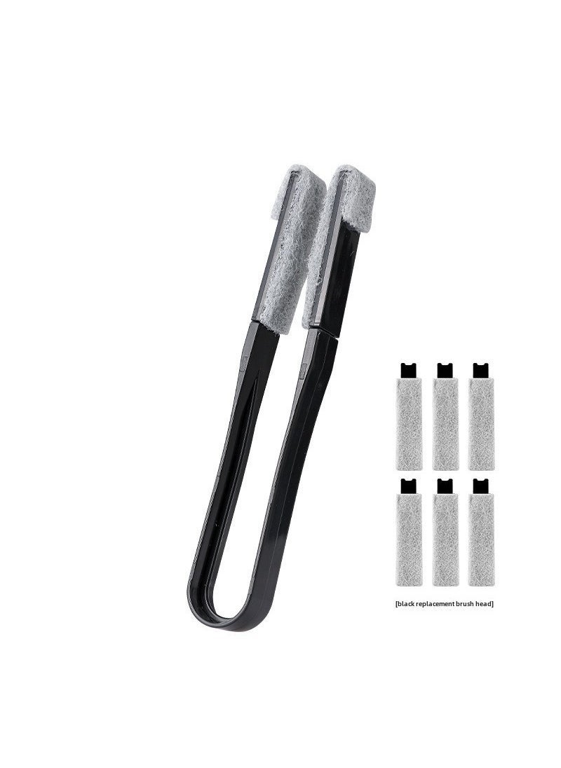 Loquat Blind Brush Vent Cleaner Fan Duster Car AC Dusting Tool Black cleaning brush (send 6 replacement heads)