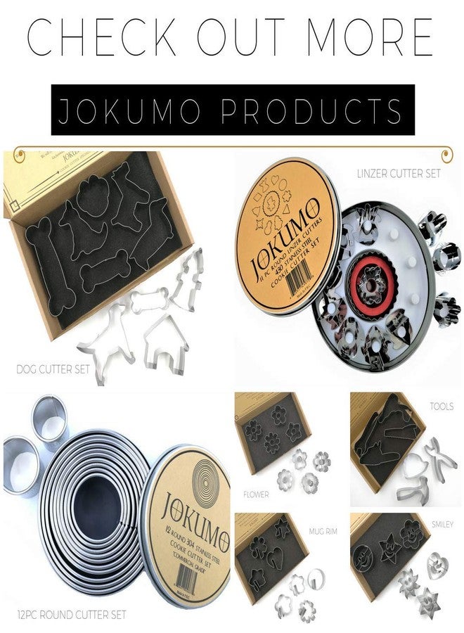 JOKUMO Mini Multi Shape Fondant Cutters Set - 24 Pc Set 430 Stainless Steel - Great for Fondant and Crafting Clay- Stars, Hearts, Flowers, 5 type of Geometric Shape - Image 4