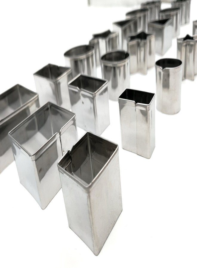 JOKUMO Mini Multi Shape Fondant Cutters Set - 24 Pc Set 430 Stainless Steel - Great for Fondant and Crafting Clay- Stars, Hearts, Flowers, 5 type of Geometric Shape - Image 3