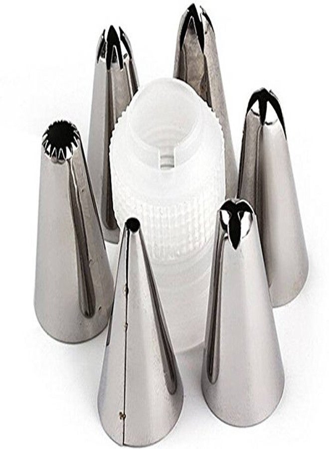 Jamboree Plastic Icing Couplers - (Medium, Silver) (Pack of 6)