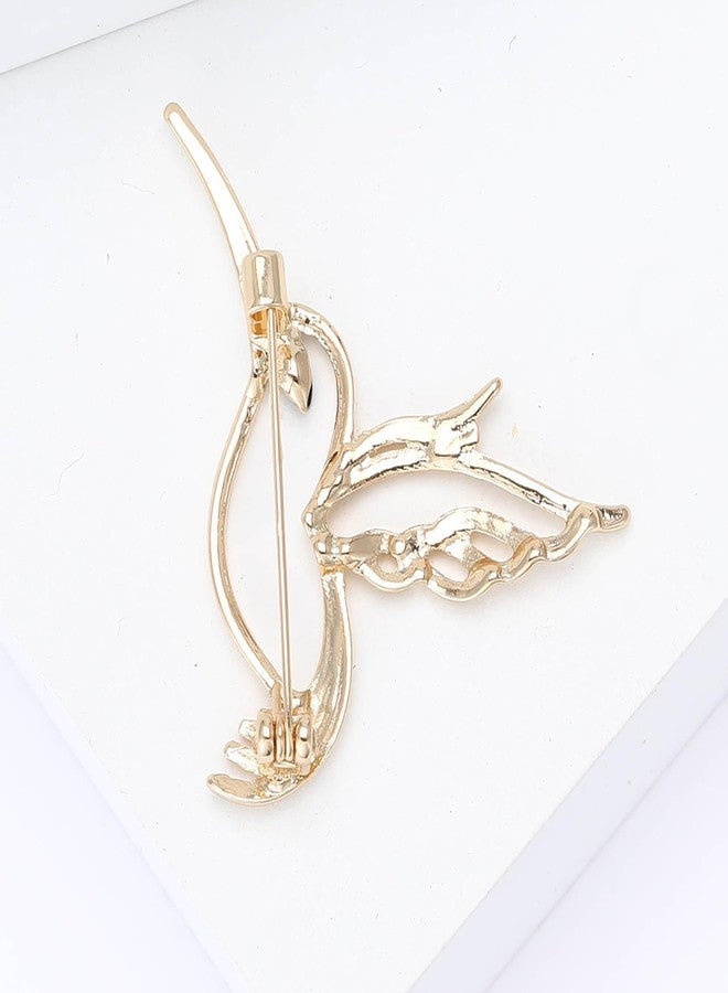 WAKYME Fashionable Rhinestone Hollow Hummingbird Brooch for Women Animal Pin Dress Suit Pin Accessories Party Banquet Gift - Image 5