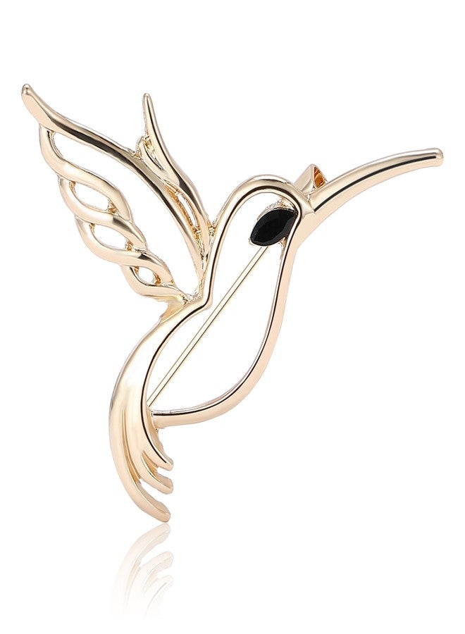 WAKYME Fashionable Rhinestone Hollow Hummingbird Brooch for Women Animal Pin Dress Suit Pin Accessories Party Banquet Gift - Image 1