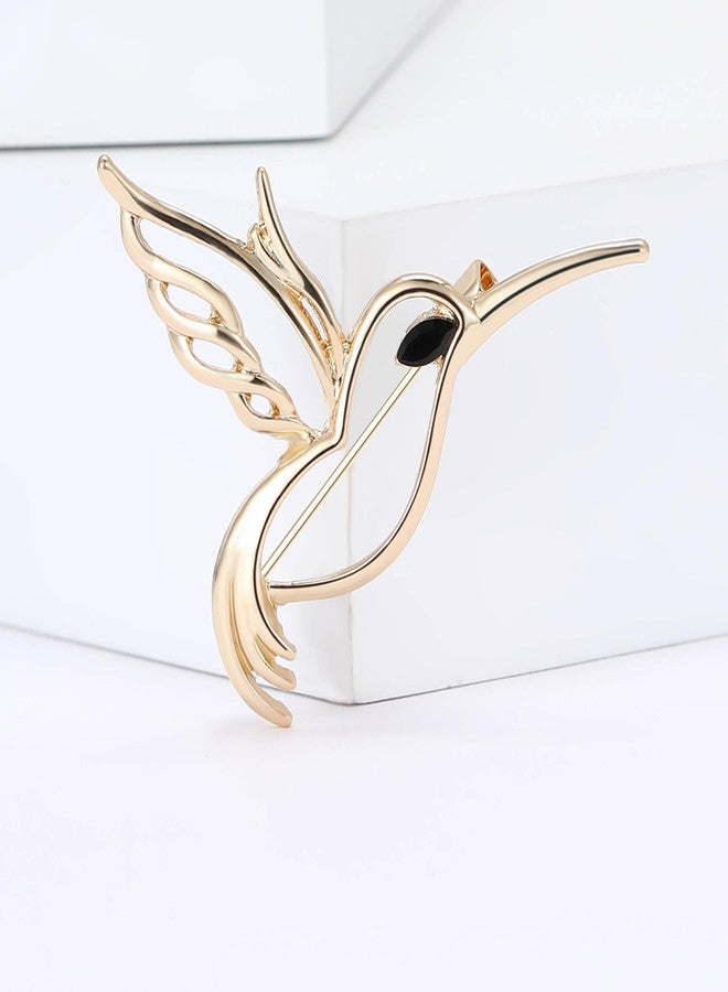 WAKYME Fashionable Rhinestone Hollow Hummingbird Brooch for Women Animal Pin Dress Suit Pin Accessories Party Banquet Gift - Image 2