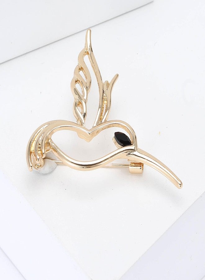 WAKYME Fashionable Rhinestone Hollow Hummingbird Brooch for Women Animal Pin Dress Suit Pin Accessories Party Banquet Gift - Image 3