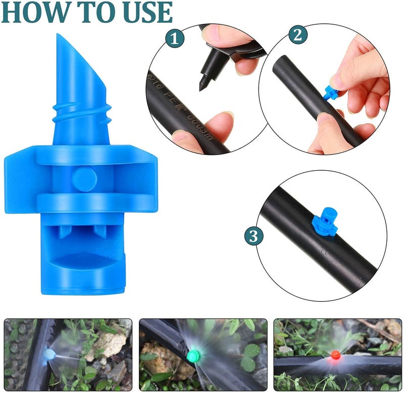APPSTER Plastic (100Pcs) Sprinkler 90 Degree Refraction Watering Sprayer Misting Nozzle Irrigation System For Plants, Garden Lawn, Greenhouse & Agriculture - 100 Pcs - Image 3