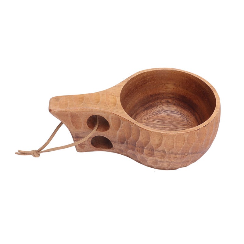 Wooden Mug: Hand Carved, Comfortable Handle, Unique Wood Grain - Portable Drinking Cup for Camping, Hiking, Daily Home Use - Image 3