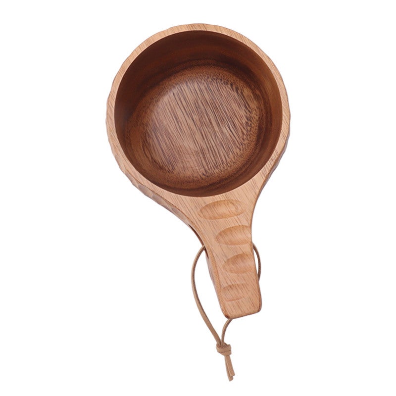 Wooden Mug: Hand Carved, Comfortable Handle, Unique Wood Grain - Portable Drinking Cup for Camping, Hiking, Daily Home Use - Image 5
