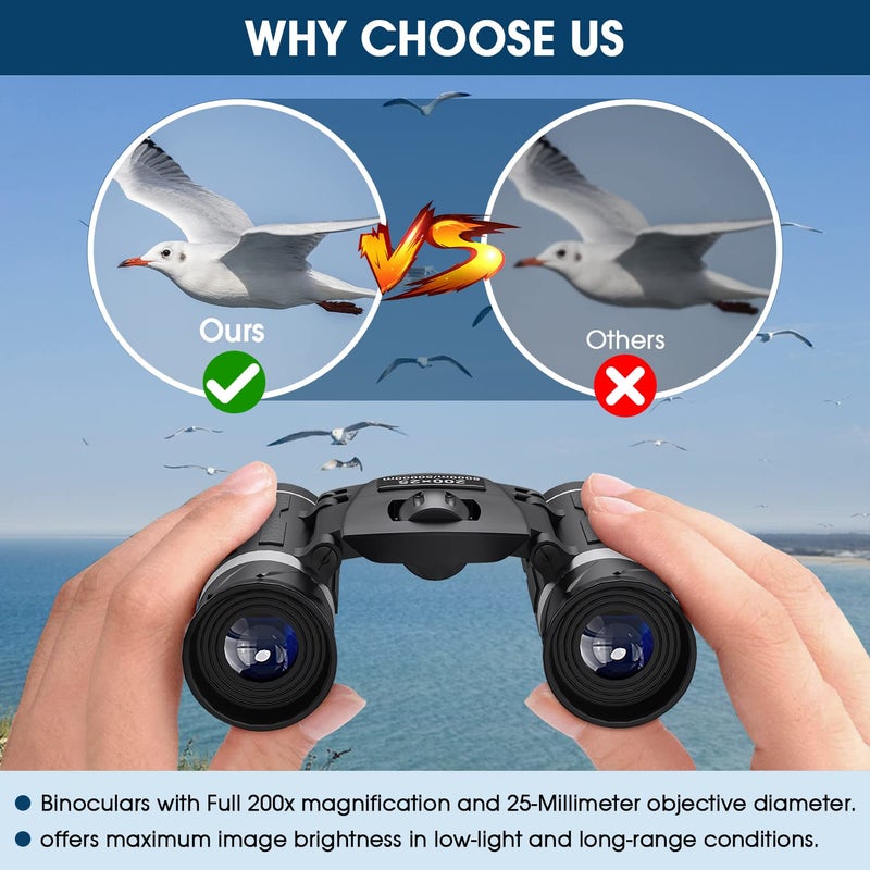 Flyant 200x25 Compact Binoculars for Adults and Kids, High Powered Mini Pocket Binoculars, Waterproof Small Binoculars for Bird Watching, Hunting, Concert, Theater, Opera, Traveling, Sightseeing - Image 5