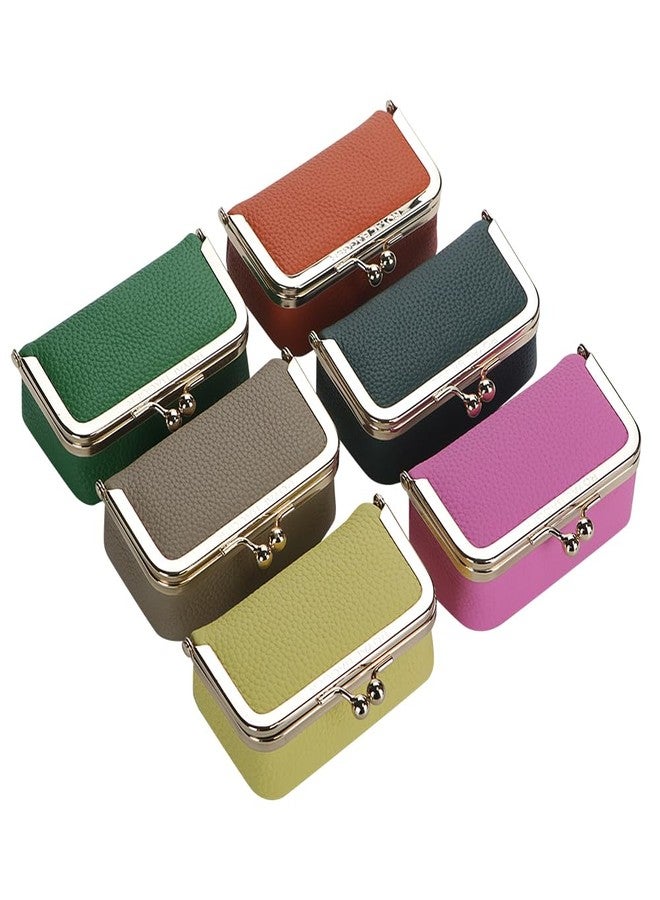 Royal Bagger Genuine Cow Leather Jewelry Box, Mini Case for Rings, Necklaces & Earrings, Kiss Lock Coin Purse for Women 3203 (Milk Tea) - Image 2