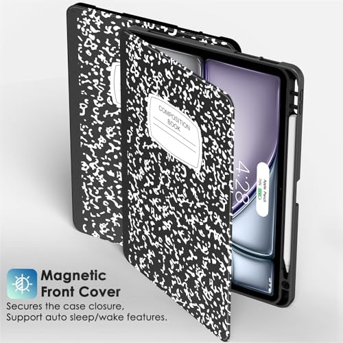 Supveco Case for iPad Air 11 Inch (M3 2025/M2 2024),iPad Air 5th/4th Generation 10.9 Inch 2022/2020 with Pencil Holder-[Auto Wake/Sleep],Premium Folio Stand Soft TPU Back Cover-Book - Image 3