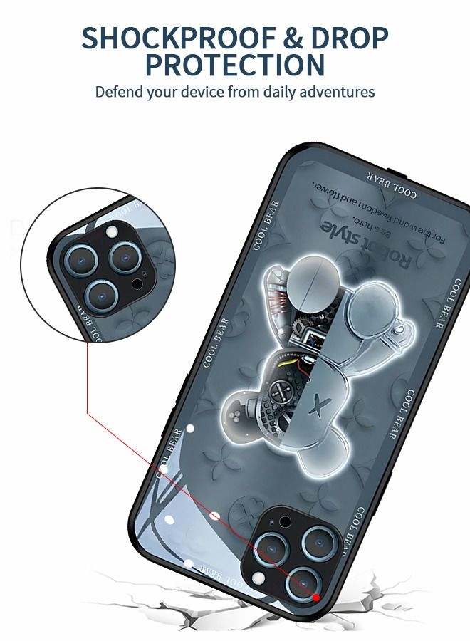 GROIC Compatible with IPhone 14 Pro 6.1 Inch Case Led Flash Luminescent Colorful Glowing Tempered Glass Shell，Voice Call Wireless Charging Back Cover for iPhone - Image 5