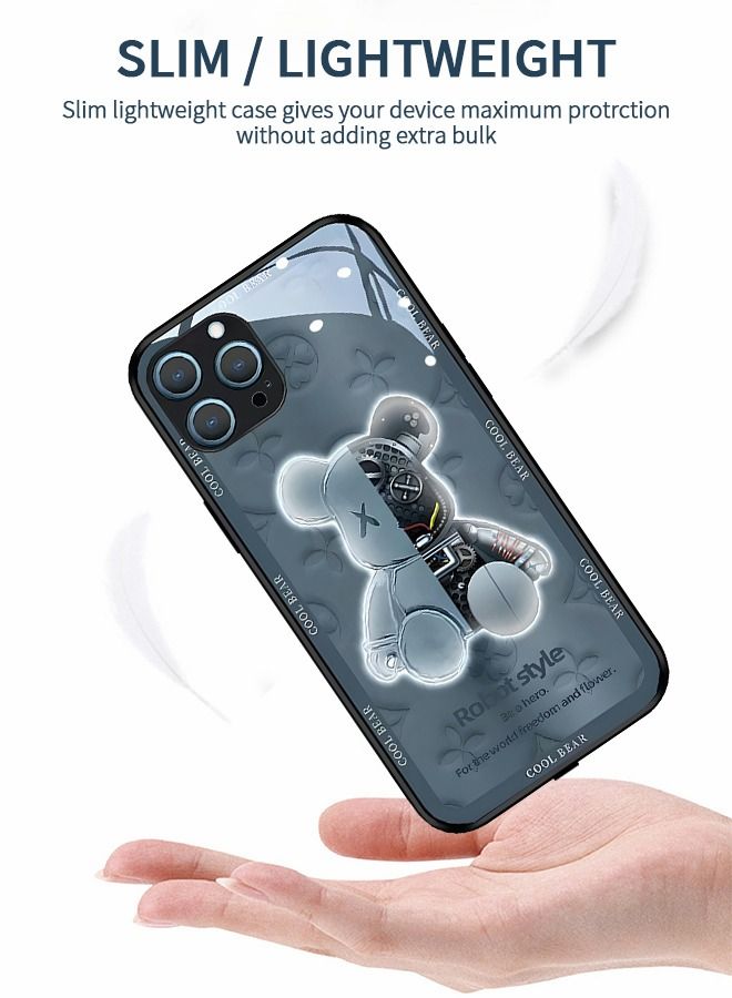 GROIC Compatible with IPhone 14 Pro 6.1 Inch Case Led Flash Luminescent Colorful Glowing Tempered Glass Shell，Voice Call Wireless Charging Back Cover for iPhone - Image 4