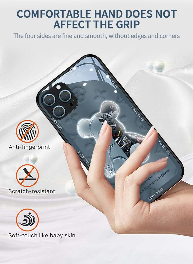 GROIC Compatible with IPhone 14 Pro 6.1 Inch Case Led Flash Luminescent Colorful Glowing Tempered Glass Shell，Voice Call Wireless Charging Back Cover for iPhone - Image 2