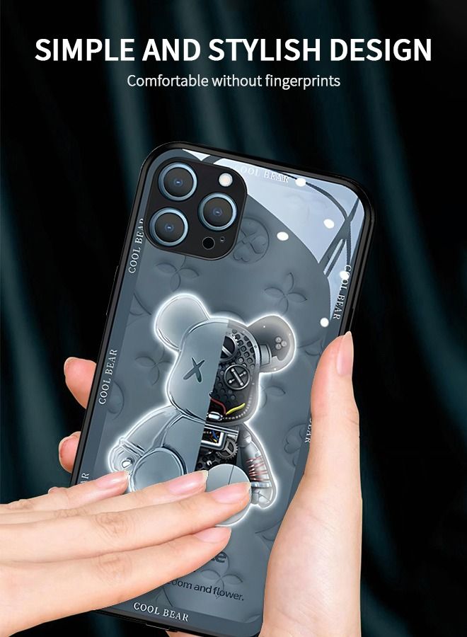 GROIC Compatible with IPhone 14 Pro 6.1 Inch Case Led Flash Luminescent Colorful Glowing Tempered Glass Shell，Voice Call Wireless Charging Back Cover for iPhone - Image 3