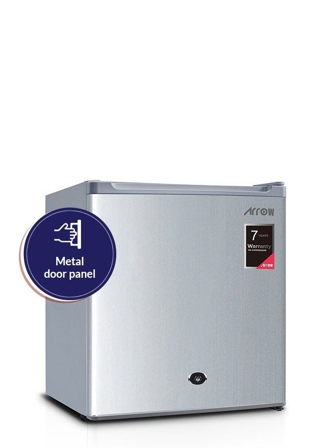46LTR Mini Refrigerator DEFROST, 1.6 CU.FT| Energy Saving | 7 years Compressor warranty | Silver color | Model Name: RO1-69LS