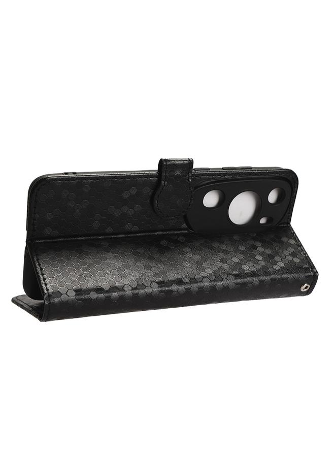 زبون جراب هاتف Huawei P60 من الجلد بتصميم نقاط قرص العسل الفنية - Image 5