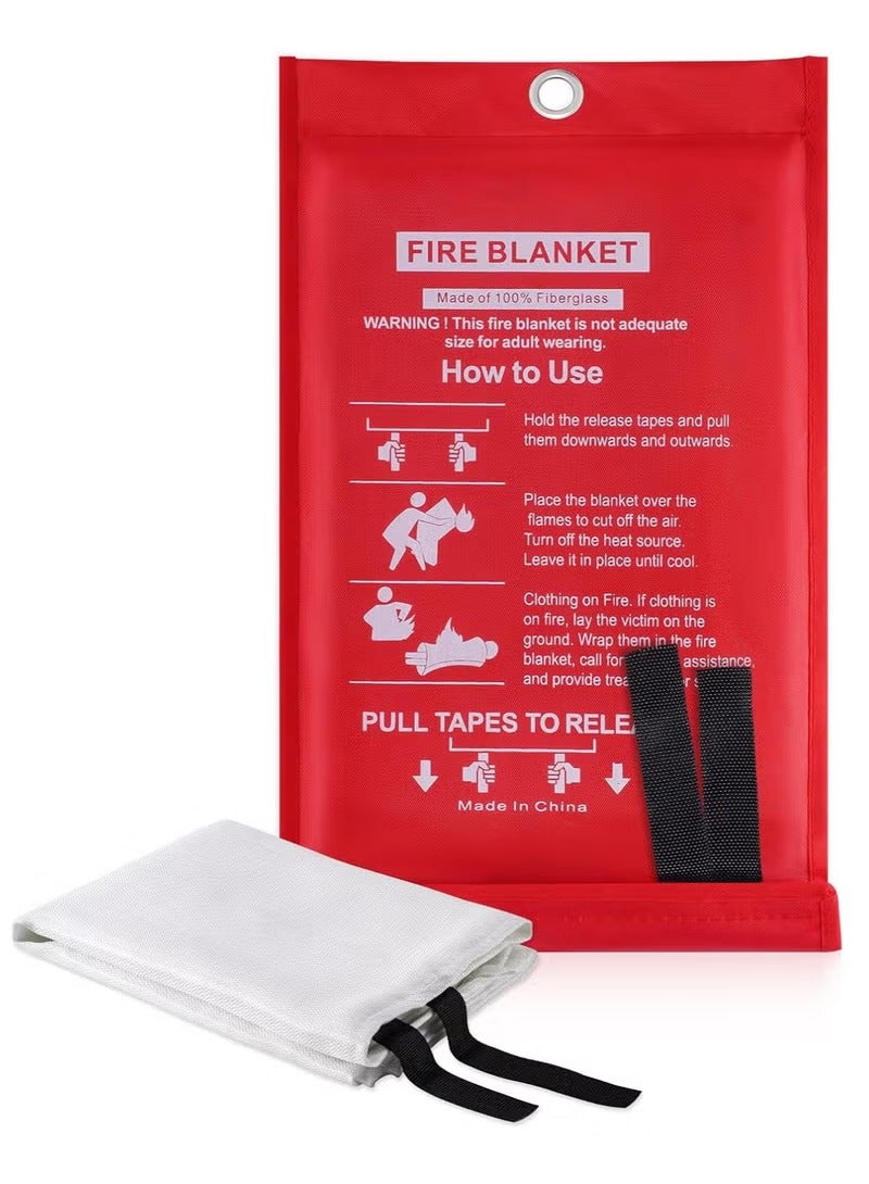 1 Pack of Fire Blankets for Fire Safety - Emergency Safety Fire Blanket - Retardant Kitemarked Fiberglass Fire Suppression Blanket - Kitchen, Home, Office, Caravan Fire Resistant Blanket - Image 1