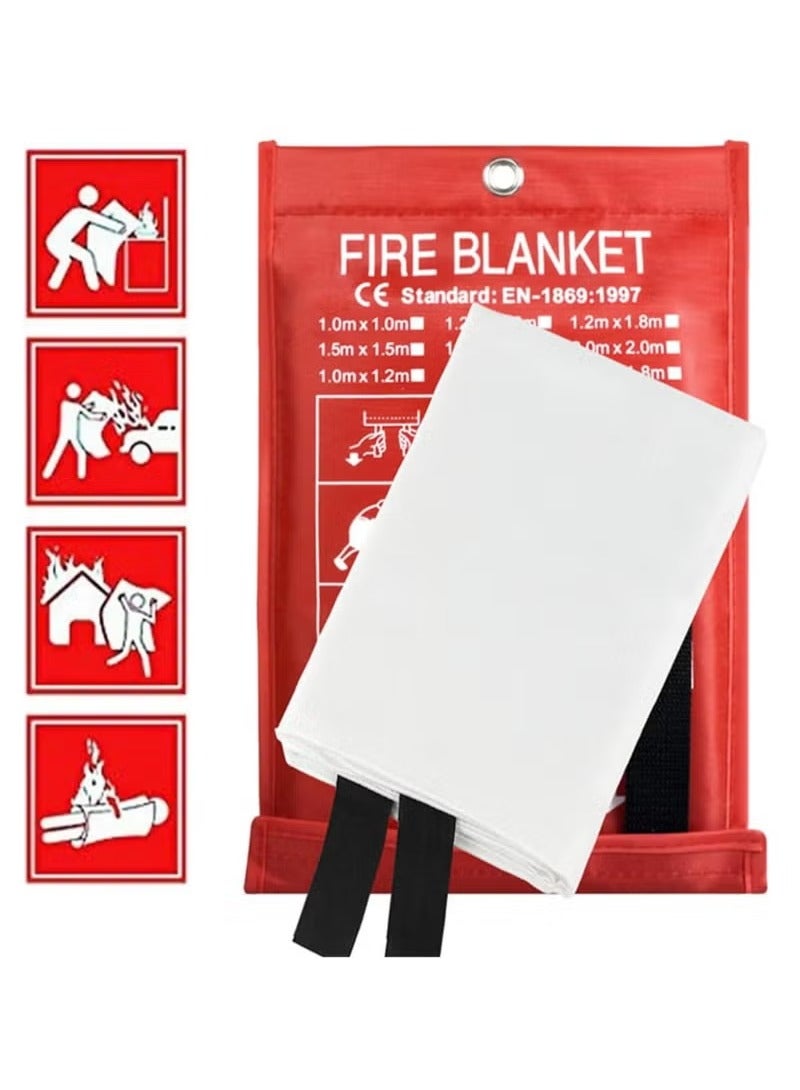 1 Pack of Fire Blankets for Fire Safety - Emergency Safety Fire Blanket - Retardant Kitemarked Fiberglass Fire Suppression Blanket - Kitchen, Home, Office, Caravan Fire Resistant Blanket - Image 3