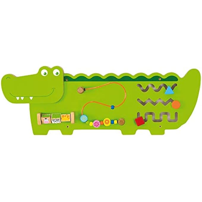VIGA CROCODILE EARLY DEVELOPMENTAL ACTIVITY WALL PANEL TOY FOR KIDS AGES 18+ MONTHS - Image 1