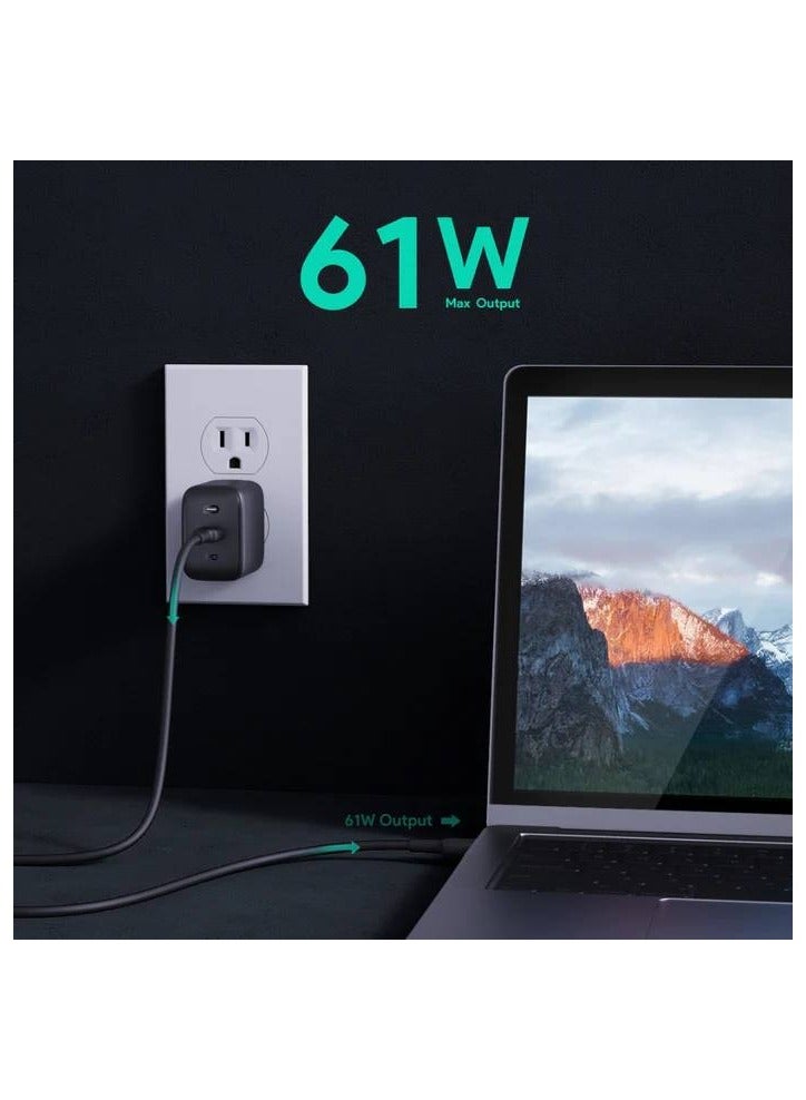 أوكي شاحن حائط Omnia PA-B2 USB C 61W GaN - شحن سريع PD 3.0 مع كشف ديناميكي - صغير الحجم ومحمول - آمن وموثوق - Image 5
