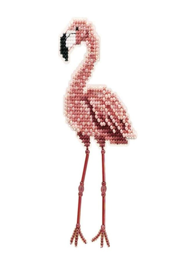 Mill Hill Flamingo Beaded Counted Cross Stitch Ornament Kit Mill Hill 2010 Spring Bouquet MH180105 - Image 1