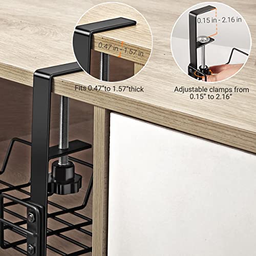 WILLIZTER Under Desk Cable Management Tray Organizer for Cord Wire Desk Table Rack No Drill Installation for Home Office Workstation PC Computer Desktop Laptop - Image 5