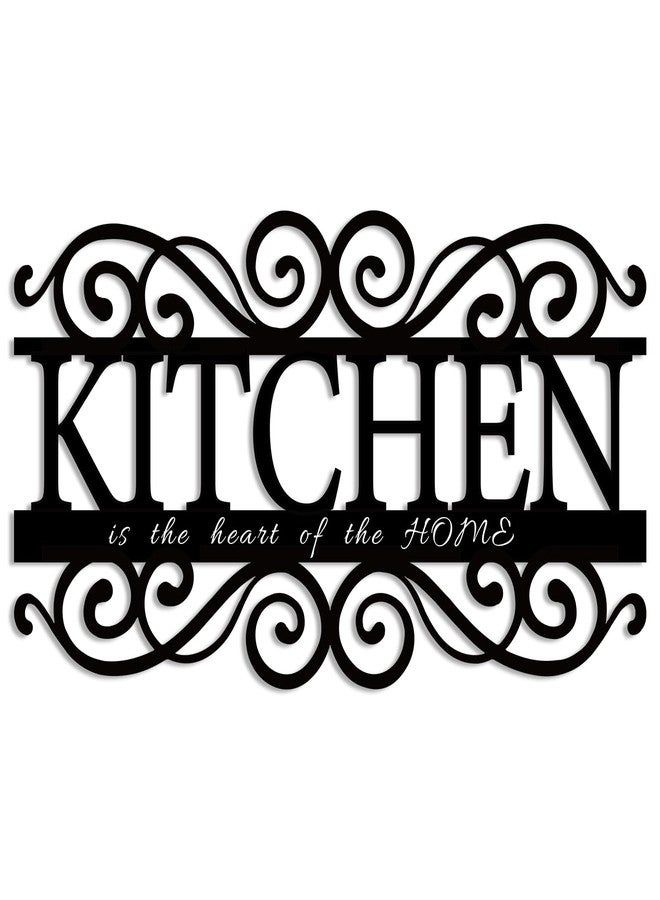 Pigort Metal Kitchen Sign – Elegant Black Kitchen Decoration for Home, Farmhouse Kitchen Wall Art – 14.1 x 7.8 Inch Vintage Style Design - Image 1
