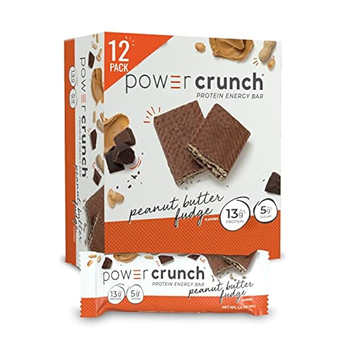 Power Crunch Protein Wafer Bars, High Protein Snacks with Delicious Taste, Peanut Butter Fudge, 1.4 Ounce (12 Count) - Image 1
