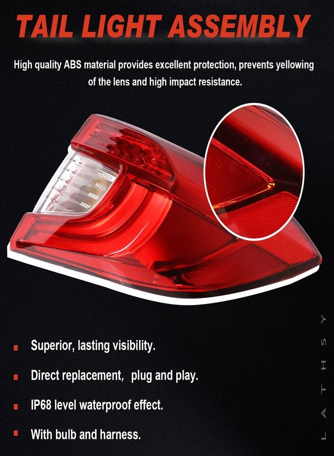 Lathsy Tail Light Compatible With 2018-2022 Honda Accord Sedan Outer Right Passenger Side Replace:33550TVAA01 - Image 4