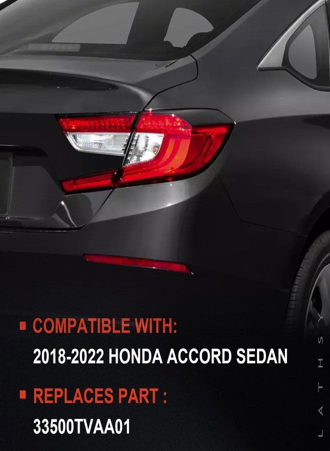 Lathsy Tail Light Compatible With 2018-2022 Honda Accord Sedan Outer Right Passenger Side Replace:33550TVAA01 - Image 2