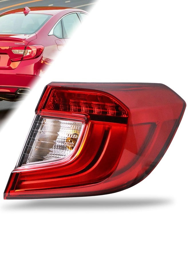 Lathsy Tail Light Compatible With 2018-2022 Honda Accord Sedan Outer Right Passenger Side Replace:33550TVAA01 - Image 1