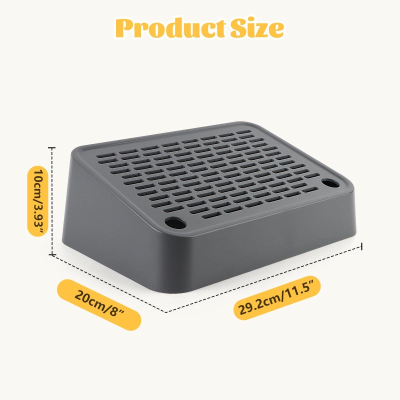 Bartuke Litter Box Step, Cat Step/Ramp/Catcher with Filter Function, Easy to Clean, Ideal for Kitten & Elderly Cats (Dark Grey) - Image 2