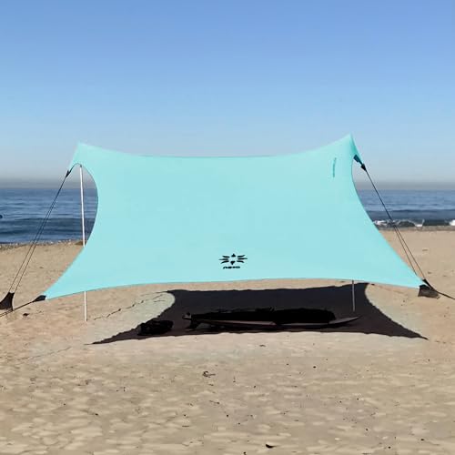 Neso Gigante Portable Beach Tent Sun Shelter Lightweight Beach Shade Canopy Easy Setup for Family Outings Patented Reinforced Corners UPF 50 Sun Protection 8ft Tall 11 x 11ft Seafoam - Image 1