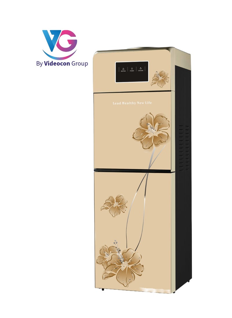 VG Top Loading Glass Door Water Dispenser With Hot, Cold and Normal Water and Compressor Cooling, Cabinet with Refrigerator, Floor Standing, Suitable for Home, Office etc.-VGWD995  - Image 1