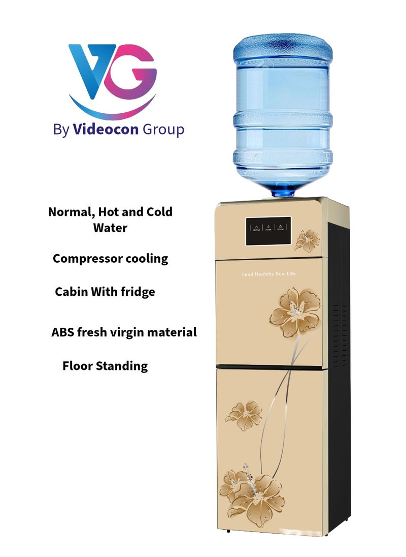 VG Top Loading Glass Door Water Dispenser With Hot, Cold and Normal Water and Compressor Cooling, Cabinet with Refrigerator, Floor Standing, Suitable for Home, Office etc.-VGWD995  - Image 2