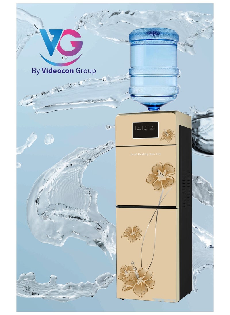 VG Top Loading Glass Door Water Dispenser With Hot, Cold and Normal Water and Compressor Cooling, Cabinet with Refrigerator, Floor Standing, Suitable for Home, Office etc.-VGWD995  - Image 3