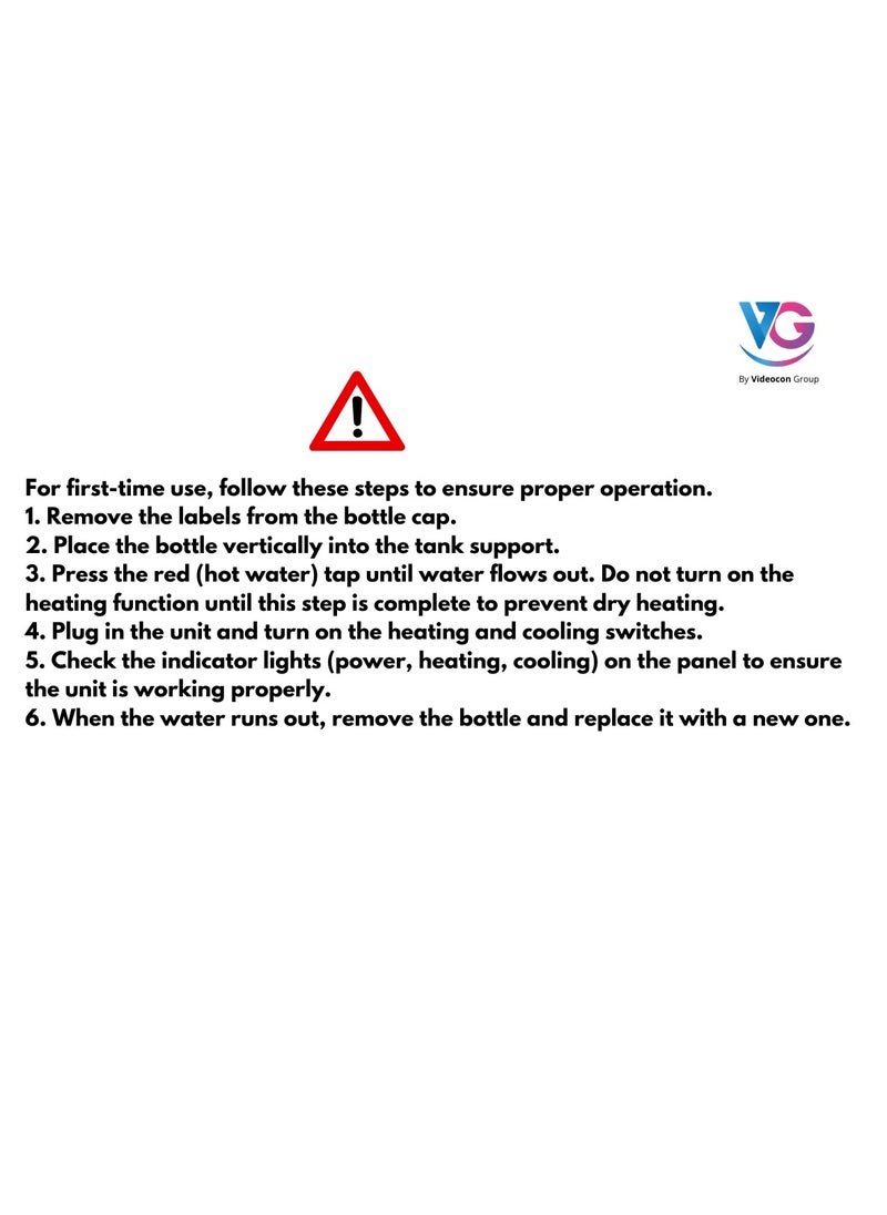 VG Top Loading Glass Door Water Dispenser With Hot, Cold and Normal Water and Compressor Cooling, Cabinet with Refrigerator, Floor Standing, Suitable for Home, Office etc.-VGWD995  - Image 4