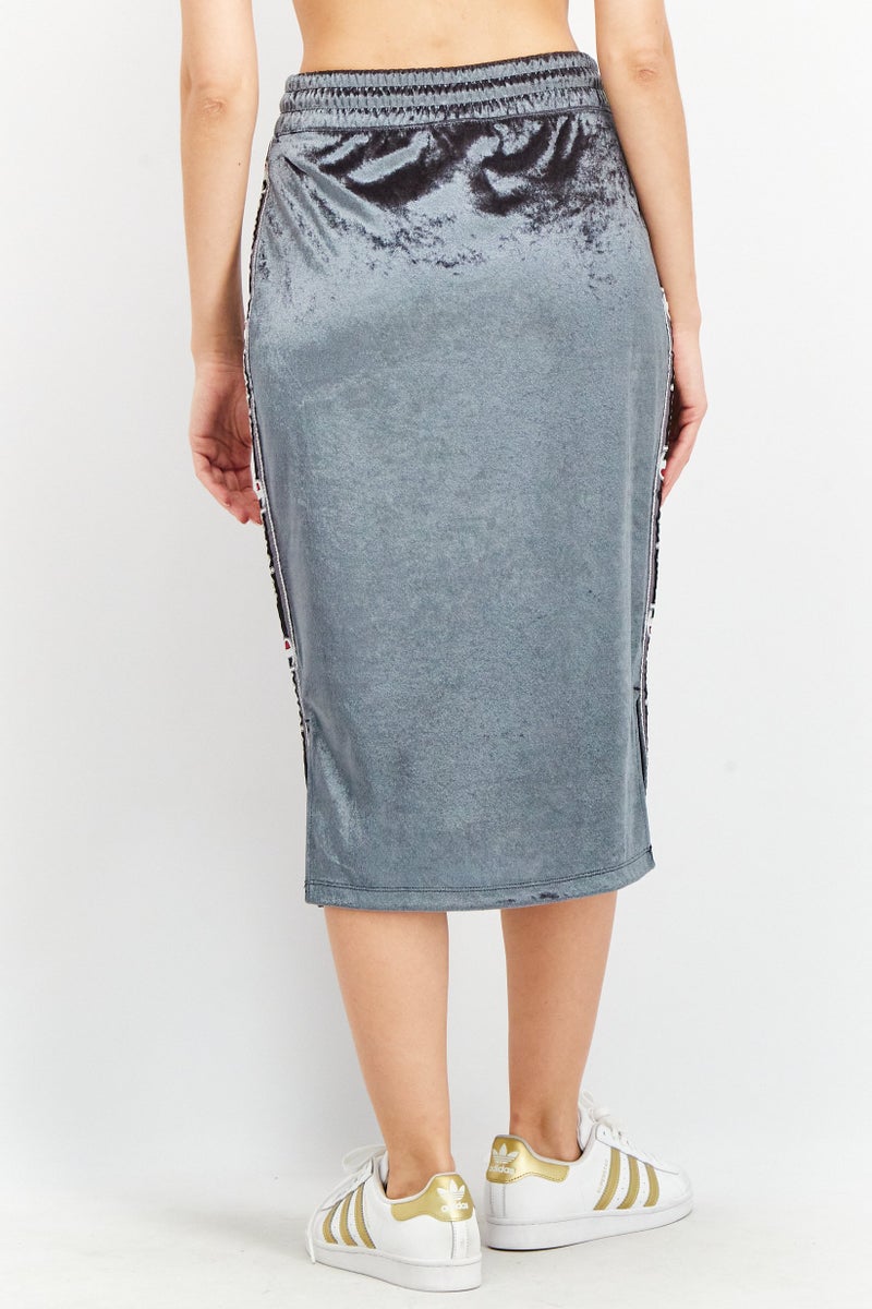 Champion Women Velvet Midi Skirt, Grey  - Image 4